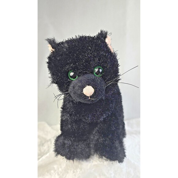 Ganz Webkinz Black Cat Plush Stuffed Animal 9" Soft Toy Kitty Collectible - Picture 1 of 9